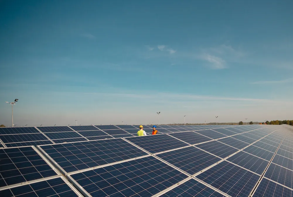 Solarpark in der Abendsonne